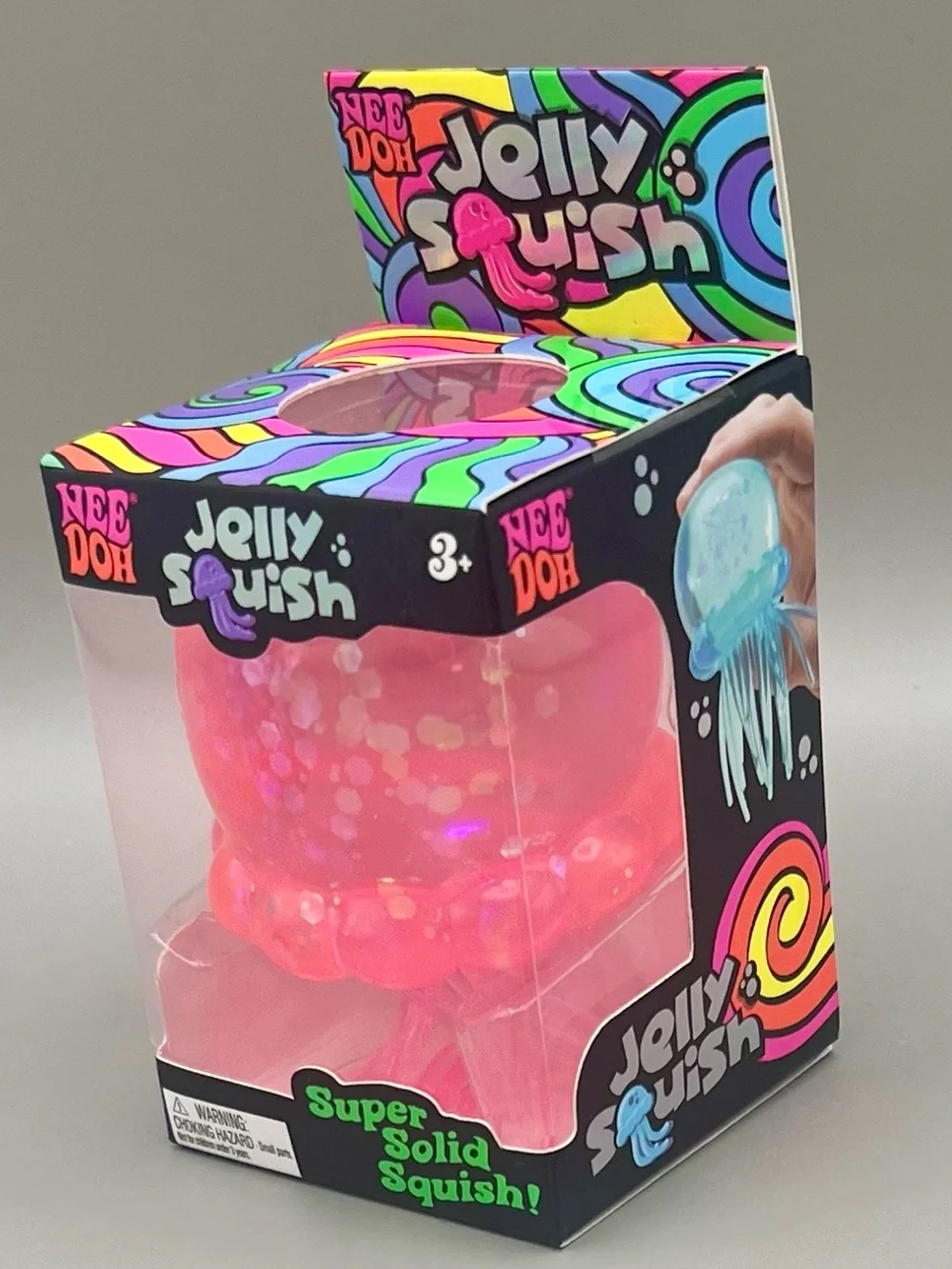 Authentic NeeDoh JELLY SQUISH Glitter PINK Super Solid Squish Fidget Squishy NEW